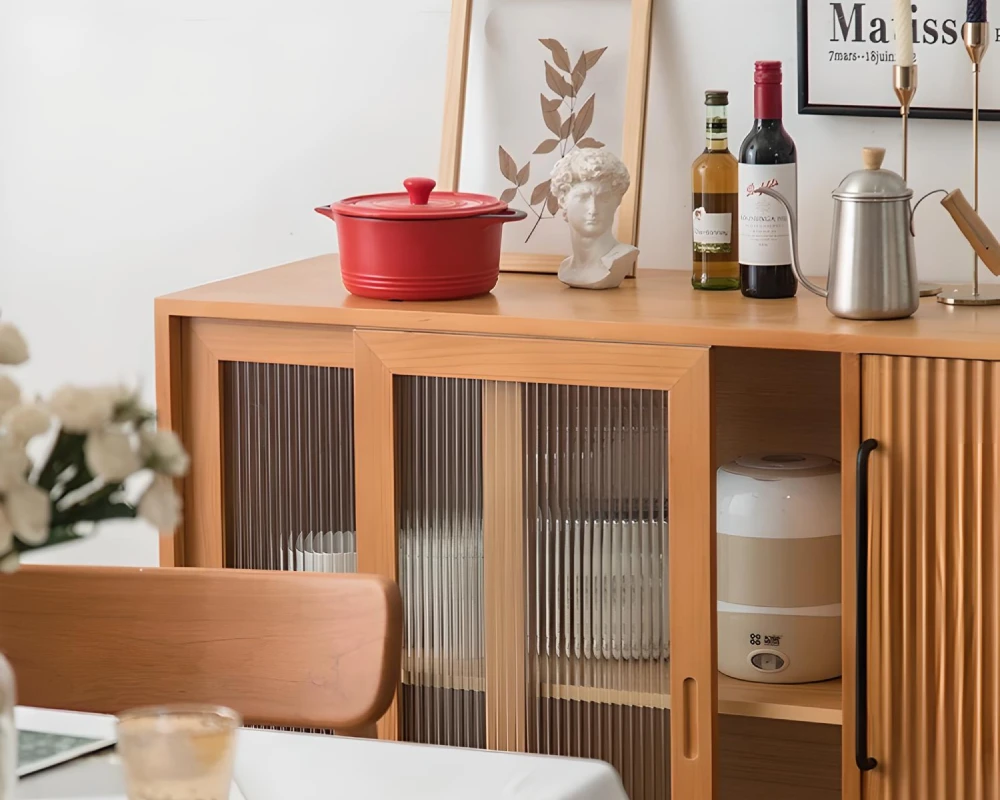 natural wood sideboard